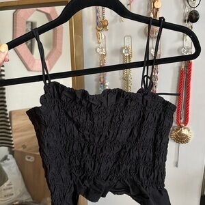 H&M black touched too with strappy bows